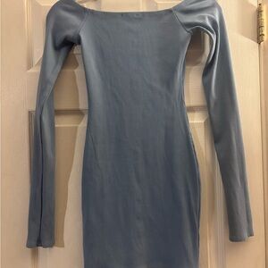 Fashion Nova Long Sleeve Blue Dress